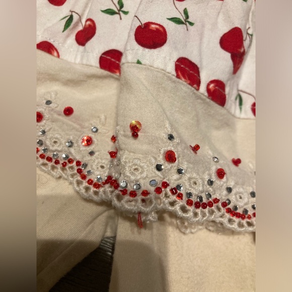 Vintage Cherry print set for babe Size 6-12 months By Lipstick - Picture 4 of 12
